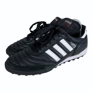 Adidas Mundial Team Turf‎ Soccer Shoes Mens 9.5 Black White Leather 019228